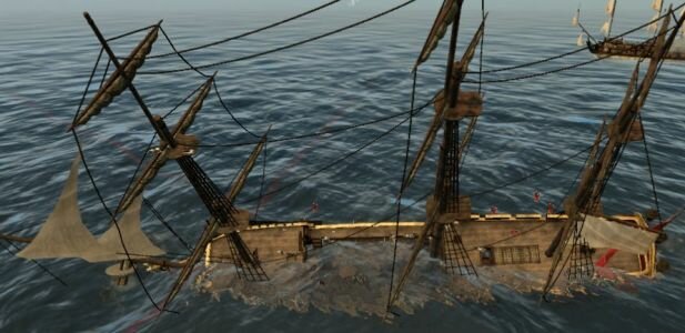 тонущий корабль Empire Total War